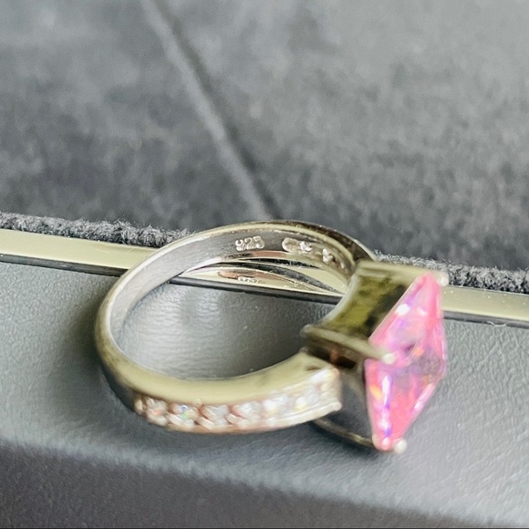 3CT PRINCESS CUT PINK QUARTZ CZ SOLITAIRE STERLING SILVER RING - Picture 8 of 10
